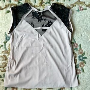 Satin and lace work top